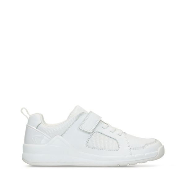 Clarks Girls Orbit Ride Trainers White | CA-7591602